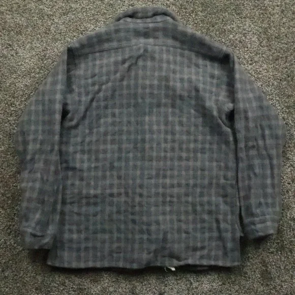 Monterey Sportswear‎ shirt mens S Wool Plaid Jacket 50s Vintage Shacket Flannel
